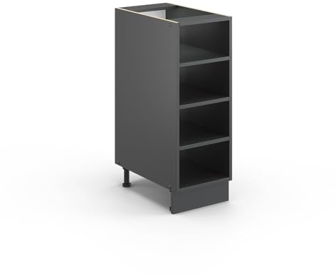 Vicco Küchenregal Fame-Line, Anthrazit, 30 cm | Offener Stauraum · Ohne Arbeitsplatte · Höhenverstellbare Füße · ✓ Frei kombinierbar · ✓ Alles griffbereit