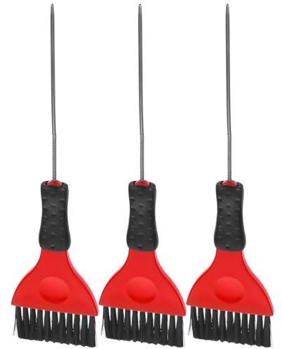 Gogogmee Haarfärbepinsel 3 Stück Langstielig Edelstahlgriff Rot Flexible Borsten Für Farbauftragung Friseursalon Und Heimgebrauch