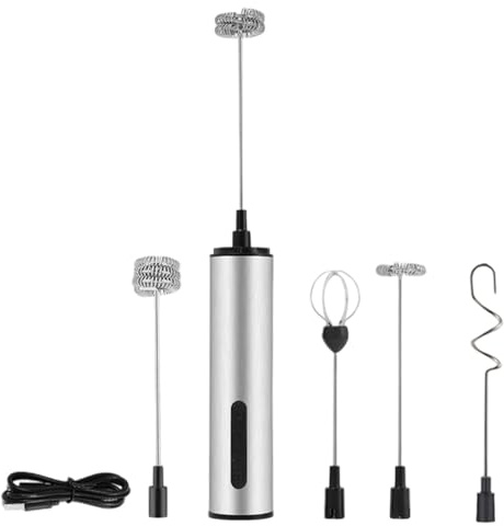 Espumador de leche recargable de mano eléctrico de mano, batidor de bebidas, espumador para café con leche, capuchino, batidor eléctrico portátil para cocina