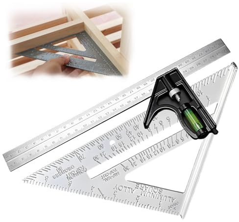2-Piece Set Square Tool, 30cm Straight Ruler and 90 Degrees For Accurate Precision Measuring Tools for Woodworking, and Angle Marking, Durable Construction of The Level Set for Accurate Measurements