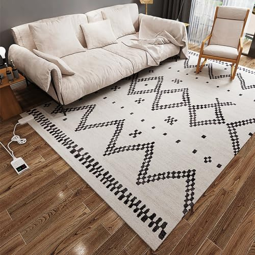 Alfombra eléctrica, tapete calefactable para el suelo, almohadilla calefactora eléctrica, calentadores de pies calefactados para el hogar, calentador eléctrico portátil(H,55x90cm)