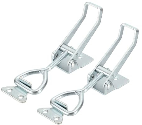 sourcing map 2pcs Adjustable Toggle Clamp M8 x 40mm 770lbs Holding Capacity 4003 Style Quick Release Pull Latches Clamps Hasp for Smoker Lid Jig Tool Box Case, Silver