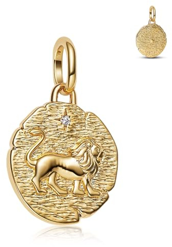 NUNUYAYA Perles Charms Argent Sterling 925 Breloque Pendentif Golden Lion Bead Compatible pour Femmes Filles Européen Bracelets Colliers
