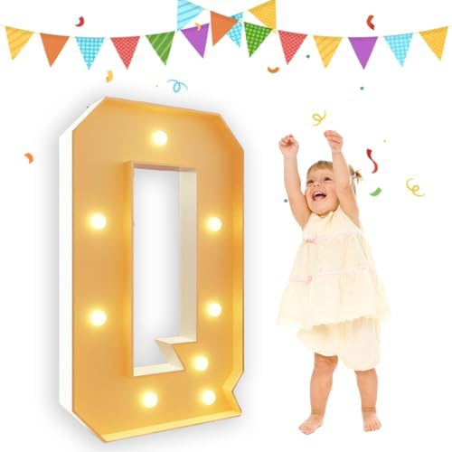 Lettres Q pour chapiteau de 0,9 m - Grands chiffres pour décoration de fête de mariage, anniversaire, vacances, décoration de fête