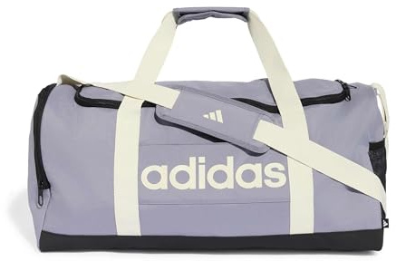 adidas Unisex Essentials Linear Duffel Bag Duffel_Bag, Slate/Ivory, M