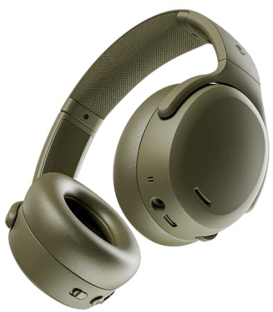 Skullcandy Crusher ANC 2 Noise Cancelling Wireless Headphones - Drab | Multi-Sensory Crusher Bass, Over-Ear Fit, Bluetooth, 60 Hours Battery, Working Out, Gym, Travel, Studying, Music, Gaming