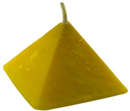 HOSTENATURA Bougie pyramide jaune 10 x 10 x 7 cm | Bougie ésotérique décorative | Géométrie sacrée et décoration spirituelle