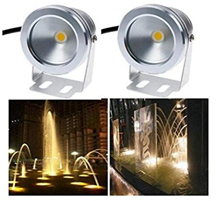 Best to Buy® 3-Pack Waterproof 10W COB LED Submersible Spotlight Landscape Lamp for Aquarium Fish Tank, Garden Fountain, Pond Pool -Warm White (10)
