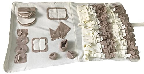 Sentaoa Schnüffelteppich Hunde Beschäftigung Intelligenz Spielzeug Handgemacht Riechen Trainieren Matte Haustier Pads (Beige,60 * 60 cm)