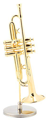 Miniatur Trompete Replik Mini Musikinstrument Boxed Goldene Überzogene Instrument Modell Musikalische Ornamente