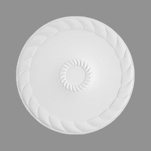 PROVISTON | Rosetta bloccata | Polistirolo | Diametro 600 mm | Bianco | Alta qualità | Stabile | Assemblaggio semplice | Rosette a soffitto | Design a parete