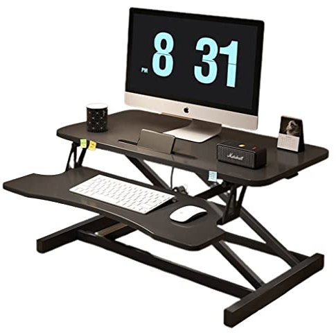 Höhenverstellbarer Stehpult-Konverter, Computer-Erhöhungsrahmen, Sitz-Steh-Schreibtisch mit Gasfedergriff, aufstellbarer Computer-Arbeitsplatz for zwei Monitore ( Color : C , Size : 80*40*15-41cm )