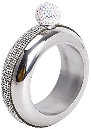 WSRRDRECVHi Pulsera de vino elegante de 3.5 onzas para whisky, vodka, alcohol, petaca redonda, accesorios de cadera, vasos