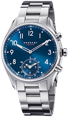 KRONABY Uhr Smart Herren Hybrid aus Edelstahl 316l | Analog-Smartwatch, Wasserdicht 10 ATM S3760/1, Musiksteuerung, Schrittzähler, Anrufbenachrichtigung und -ablehnung, Apex