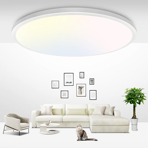 zemty 36W 4200LM LED Deckenleuchte Flach 42cm 3Farben 3000/4500/6000K Deckenlampe,Ultra Dünn LED Lampen Deckenlampen,Deckenleuchten Deckenbeleuchtung für Badezimmer,Wohnzimmer,Küche,Schlafzimmer