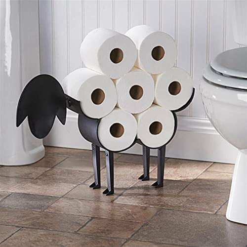 Toilettenpapierhalter – Schaf dekorativ – freistehender Toilettenpapierhalter for Badezimmer, zur Aufbewahrung von Toilettenpapier, for Badezimmer, Eisen, Toilettenpapierhalter (Farbe: Weiß) (Color :