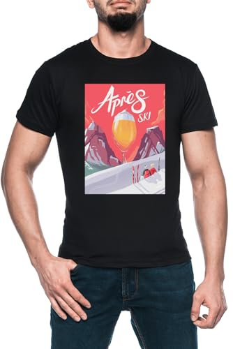 Aprés Ski Svart T-Shirt För Män Med Kort Ärm Men's Black T-shirt