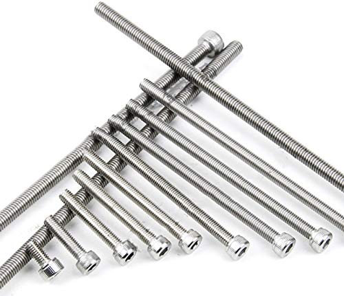 Sicherheitsschrauben，Schrauben， Schrauben M3 M4 M5 M6 Inbusschrauben Innensechskant Soctet Rändelschrauben Lange Vollgewindesteigung Edelstahl 70 mm-150 mm Länge Robuste Schrauben (Größe: M5 x 140 mm