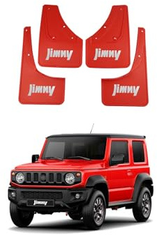 YLOXFW Auto Paraspruzzi Anteriori e Posteriori Guardie Splash Parafango per Suzuki Jimny BJ64 BJ74 2005-2025 Dedicato Flap Parafanghi Protezione Set 4PC,Send 1 Car Wash Towel,Rosso,2019~2025