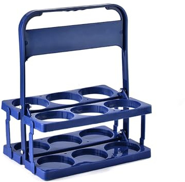 Cesta Cassa Di Birra Portatile Portabottiglie Camping BBQ KTV Cestino Di Plastica Portatile Portabottiglie Pieghevole Porta 6 Bottiglie Supporto Portatile Per Bottiglie D'acqua Sportive Portabirra(Blu