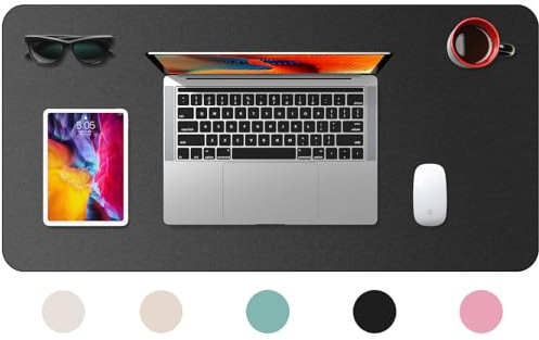 Zanfqvo Mauspad XXL 80x40cm - aus PU-Leder, wasserdicht und rutschfest - multifunktional für Büro/Home/Laptop (Schwarz)