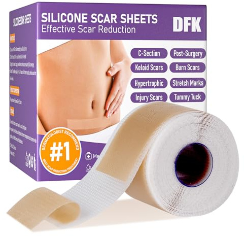 Silicone Scar Sheets, Silicone Scar Tape(1.6x 79 Roll-2M), Reusable Professional Scar Silicone Strips, Soft Silicone Scar Sheets for Surgical Scars,Keloid,Acne Scars,Burn Scar,C-Section