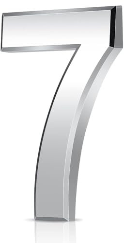 3 Inches Door Numbers Silver Self Adhesive 3D Mailbox Number Waterproof House Door Numbers Street Number Stickers for House Mailbox Apartment Hotel Courtyard Cafe (7)