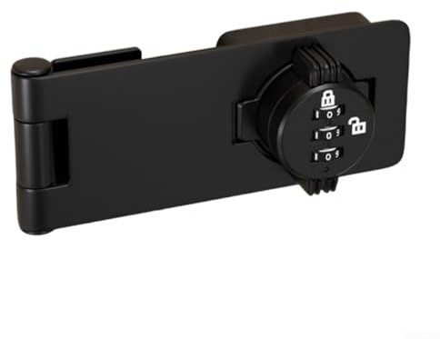 Serrure à combinaison à 3 chiffres avec mot de passe - Loquet sans clé - Chaîne pour porte intérieure - Serrure à combinaison pour armoire de sécurité domestique (noir)