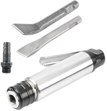 Dualoai Straight Handle Pneumatic Hammer Handheld Pneumatic Tool Aluminum Alloy Body Air Pickaxe Rust Remover for Small Space