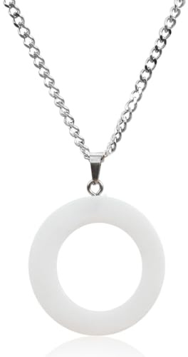Marble Stories Marmor-Halsketten für Frauen, trendig, lange Halsketten für Frauen, Ring-Halsketten-Schmuck, Herz-Halskette für Paare, Western-Schmuck-Geschenke für Sie (Big Ring - White)