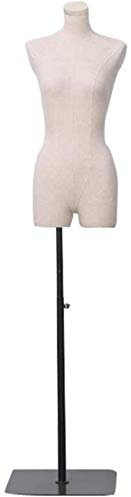 SHANYAYALI Damen Schaufensterpuppe formbar, verstellbare schwarze Metallbasis, Frauen Körpergetragene Form, für Hosen, Kleidung, Kleid (A)