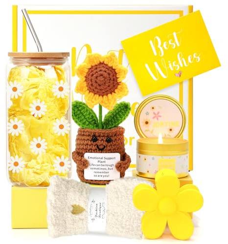 JORTINE Sonnenblume Geschenkkorb für Frauen,Gute Besserung Geschenke | Geschenkset Schwester,Beste Freundin Geschenke,Geschenkidee für Frauen,Geburtstagsgeschenk für Freundin,Schwester,Kollegin