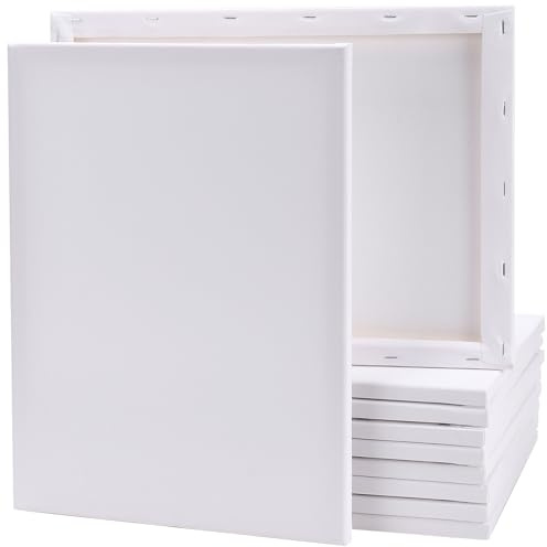 CHUENKUK 10 Stück 30 x 40cm Weiße Leinwand zum Bemalen, Baumwolle auf Keilrahmen aus Kiefernholz, Künstlerleinwand für Künstler und Hobbymaler