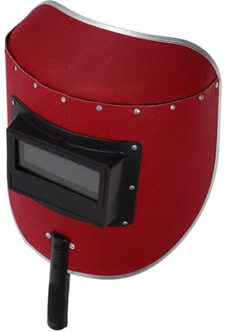 HOMSFOU Handheld Welding Shield Mask with Red Steel Paper for Cutting and Welding for Industrial and Diy Use