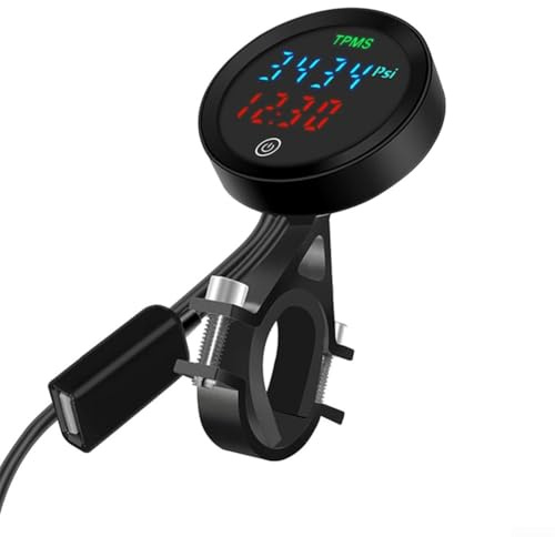 EffiFish Solar Charging LCD Motorcycle TPMS Tire Pressure Monitor System ,with Dual Sensors For Road Safety Realtime Detection Electric Vehicle Replacement Sensors