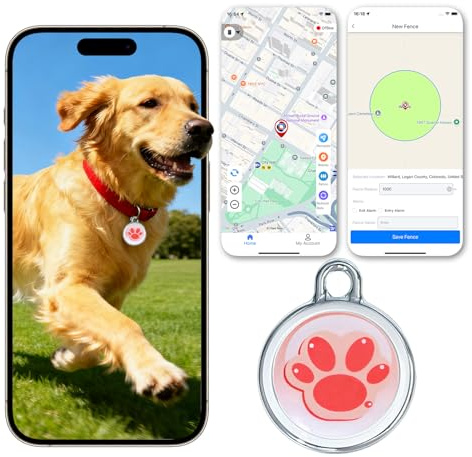 2025 GPS Tracker for Pet, No Monthly Fee & No SIM Card Needed | Real-Time Tracking for Dogs, Cats & Small Animals | Lightweight Design | Long Battery Life | Compatible with iPhone & Android