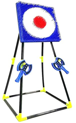 Rexco 18 inch Axe Throwing Game Safety Axe Darts Bristle Target Board Set Kids Childrens Adult Party Carnival Fun Activity Indoor Outdoor Backyard Stand