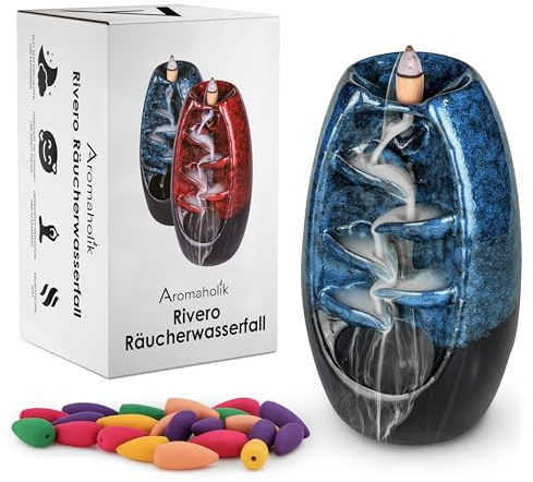 Räuchergefäß, Rückfluss Räucherbrunnen Keramik Räucherkegel Halter – Rauch-Wasserfall Deko, Backflow Burner, Aromatherapie, Meditation, Geschenkidee, für Zuhause & Büro, Incense Holder – Aromaholik