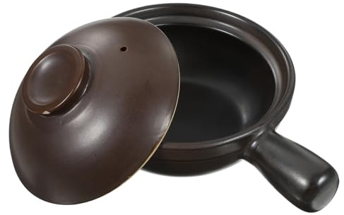 Toyvian Cazuela Pequeña De Cerámica Asa, Olla Para Sopa y Arroz, Resistente a Altas Temperaturas, Material De Litocerámica, Para Uso Doméstico Cocina Tradicional, Unidad Individual