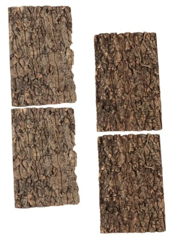 BCOATH 4pcs Tree Bark Terrarium Reptile Tank Decor Climbing Bark for Reptile Habitat Accessories