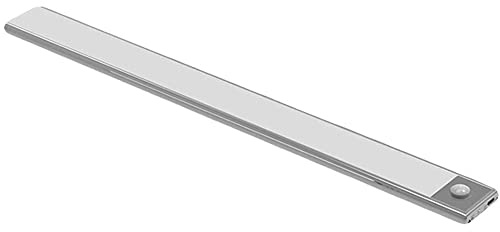 Éclairage LED sous armoire, 80 cm, rechargeable avec détecteur de mouvement, lumière de placard à DEL sans fil, température de couleur réglable, barre lumineuse pour armoire, cuisine, couloir (argent