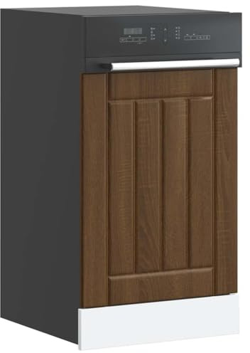 Mascherina per lavastoviglie Lucca in marrone con effetto quercia in robusto legno rivestimento frontale per lavastoviglie 4 pezzi