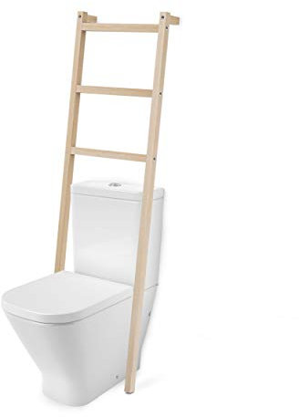 Toallero Escalera Madera Natural, con 3 PELDAÑOS, para WC baño