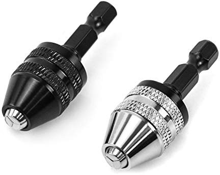 QWORK Mandrino, Esagonale 1/4 con Codolo Esagonale 6.5mm, 2 Pz