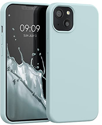 kwmobile Handyhülle für iPhone 13 Hülle, für iPhone 13 Case - Hülle Silikon - kabelloses Laden - Cool Mint