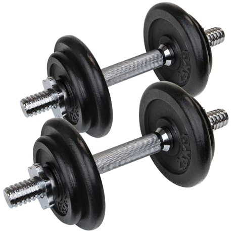 BB Sport 20 kg Hanteln Hantelset Gusseisen 2 x Kurzhanteln Set 8 Hantelscheiben (4 X 2,5 kg und 4 X 1,25 kg)