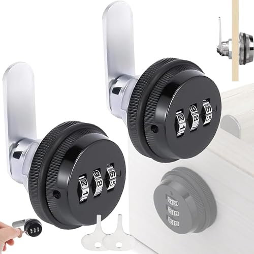 Cerrojo de Combinación de 3 Dígitos, Combinacion Cam Lock,Cerradura de Buzón de Combinación, Cerradura de Vombinación de Cajón, para Caja de Herramientas de Gabinete de Cajones de Oficina