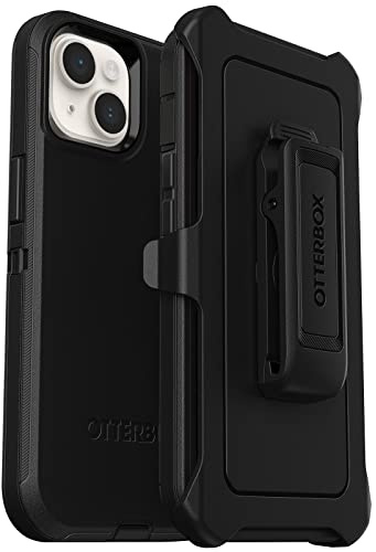 OtterBox Defender Hülle für iPhone 14 /iPhone 13, stoßfest, sturzsicher, Ultra-robust, schützende Hülle, 4X getestet nach Militärstandard, Schwarz, Keine Einzelhandelsverpackung