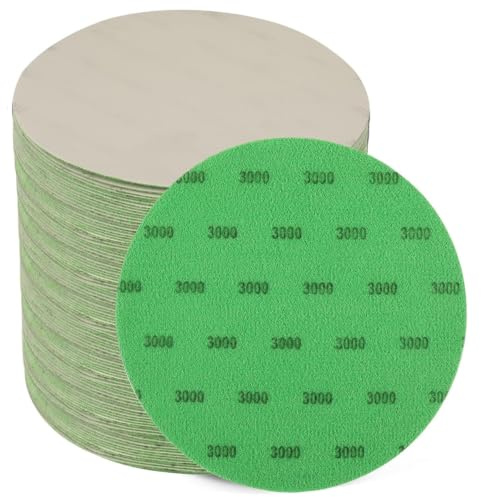 6 Inch 3000 Grit Sanding Disc, GOH DODD 25 Pieces Wet Dry Sandpaper Hook and Loop Sanding Pads Silicon Carbide Sand Paper for Random Orbital Sander Auto Metal Glass Resin Wood Polishing Sanding