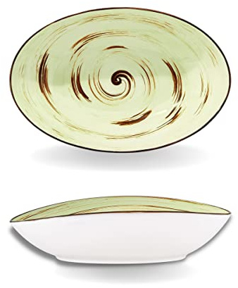 Wilmax | SPIRAL Schalen | Modernes Design | Praktisch | Vielseitig einsetzbar | Aus Porzellan | Glasiert | Spülmaschine | Mikrowelle | Maße: 30 x 19,5 x 7 cm
